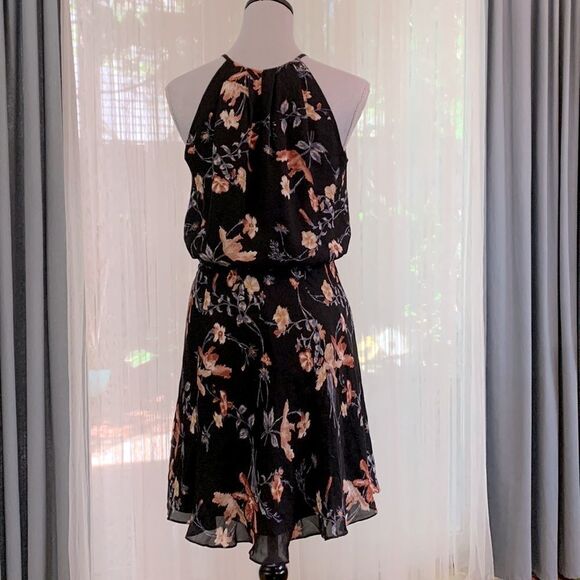 JOIE Makana Floral Dress halter dress elastic waist pleated neckline lined Small - Picture 3 of 11